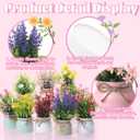 9 Pack Small Artificial Potted Flowers Spring Floral Tables Centerpieces Mini Fake Plastic Plants Flowers in Vase for Spring Indoor Home Office Desktop Decorations