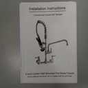 Commercial Sink Faucet with Pre Rinse Sprayer, Wall Mount Kitchen Faucet for 3 Compartment Sink, 36" Height, 8"  Restaurant Commercial Faucet with 12 Spout, Brass, Industrial