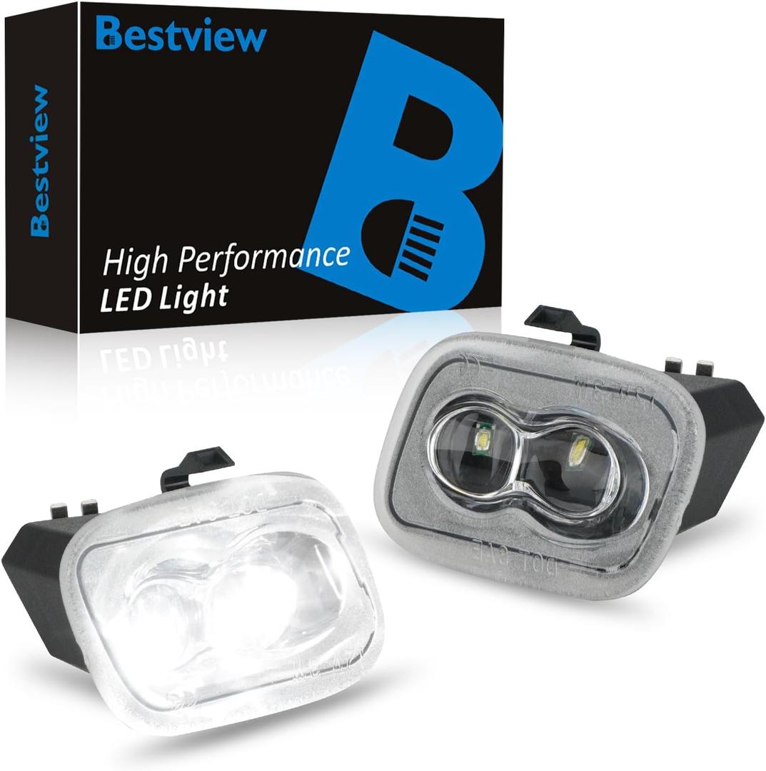 Bestview LED Side Mirror Puddle Light Lamp Assembly Compatible with Ford 2015-2021 F-150 2017-2021 F-250 F-350 Super Duty Under Mirror Puddle LED Lamp 6000K White Pack of 2