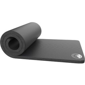 Foam Sleeping Pad for Camping - 1.25-Inch-Thick Waterproof Sleep Pad with Carry Straps for Cots, Tents, or Sleepovers by Wakeman Outdoors (Black)