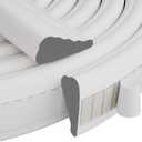 118 Inch Wedge-Shape Weather Stripping Door Seal,Windows and Doors Insulation for Winter,Self Adhesive Insulation Tape for Exterior Front Door,Noise Cancelling,Draft Seal Blocker,White