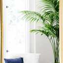 Gold Aluminum Metal Framed Mirror with Rounded Corners, Rust Resistant, Wall Mounted Mirror for Bedroom or Living Room,Vertical or Horizontal Hanging (Gold, 11.8x15.7inch)