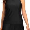 Tempt Me Plus Size Tankini with Skirt - Two Piece Swimsuit for Women Tummy Control Bathing Suit High Neck 2025 Swimwear (Black), 20W