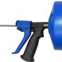 DrainX SPINFEED 35 Foot Snake Drum Auger | Drill Power or Manual Use - Auto Extend and Retract Snake | Work Gloves and Storage Bag Included