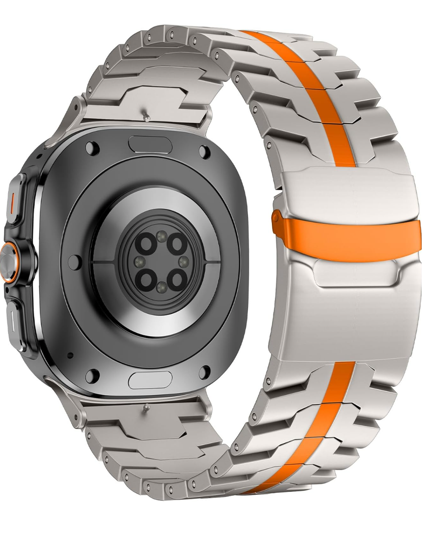 Titanium Band Compatible with Samsung Galaxy Watch Ultra 47mm(2025/2024), Solid Men Replacement Robust Metal Link Wristband