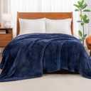 Berkshire Blanket Classic Extra-Fluffy Plush Blanket King Size, Soft Fuzzy Fluffy Long Hair Blanket for Couch Sofa Bed, Atlantis Dark Blue, 90x108 Inches, King/Cal King
