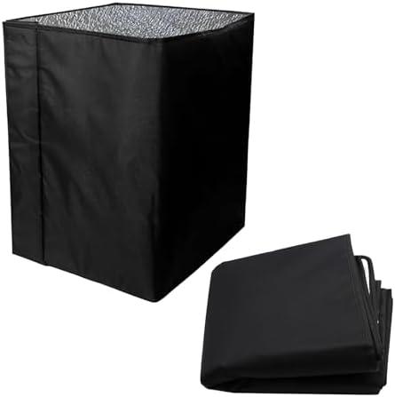 Aynaxcol Winter Bee Hive Wrap, 2 Layer 600D Oxford Beehive Winter Hive Wrap Black Cozy Windproof Warm Protection Cover Bee Hive Winter Insulation Wrap for Most Bee Hive (72" X 23.5")