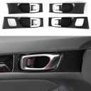 Car Inner Door Handle Bowl Decals for 2022 2023 2024 2025 Honda Civic 11th Gen Accessories ABS Carbon Fiber Interior Stickers