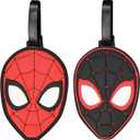 FUL Marvel Spider-Man 2-Piece Suitcase ID Tag Set with Adjustable Straps, Mile Morales, Multi, One Size