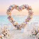 Arttown 6.6 FT Heart Arch Stand Gold Heart Shaped Wedding Arch Frame Wedding Arch Photo Backdrop Stand Suitable for Proposal, Wedding, Valentines Day, Bridal, Birthday Party Decorations