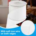 PATIKIL 3 Inch x 10 Yard Burlap Wired Ribbon, Natural Jute Wired Edge Ribbons Solid Rustic Ribbon with Iron Wire for Crafts Gift Wrapping Wreath Tree Bows, White