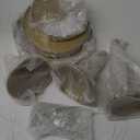 Eaasty 3 Pcs Cake Stand Set Round Cake Stand with Crystal Bling Pendants Dessert Table Display Set for Wedding Event Birthday Party Dessert Table(Gold)