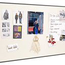 Fabric Bulletin Board 30x20 inches,Black Aluminum Framed Wall Pin Board | Cork Board Alternative for Wall with Push Pins for Office and Home, Linen Display Mood Board for Photos, Notes & Reminders