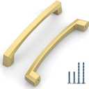 KNOKLOCK 10 Pack 5 Inch(128mm) Kitchen Cabinet Handles Brushed Gold Cabinet Pulls Kitchen Cabinet Hardware Drawer Pulls for Dresser Cupboard Wardrobe