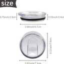 6 Pack 20 oz Skinny Tumbler Replacement Lids Plastic Splash Covers tops for 20 oz coffee cup lids Clear Cup Covers for 2.64 Inch Mouth Tumbler Cooler