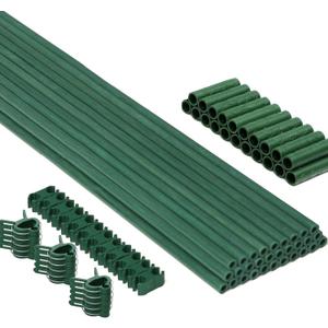 MAXPACE 93pcs Garden Stakes Kit: Includes 30 Sets of Fiberglass Plant Sticks Supports & Accessories for DIY 4ft, 5ft, 6ft, 7ft Stakes for Tomato, Vegetables, Indoor & Outdoor Gardening Supplies