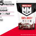 Muscle Milk 100% Whey Protein Powder, Chocolate, 5 Pound, 66 Servings, 25g Protein, 2g Sugar, Low in Fat, NSF Certified for Sport, Energizing Snack, Workout Recovery