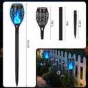Solar Torch Flame Lights, Flickering Flame LED Waterproof Solar Garden Lights for Patio, Yard, Pathway, Landscape & Backyard Dcor (Blue-8 Pack)