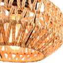 1 Pack Farmhouse Light Fixtures Ceiling Mount,Mini Rattan Boho Semi Flush Mount Ceiling Light,Hand Woven Hallway Light Fixtures for Bedroom Entryway Nursery Study Room