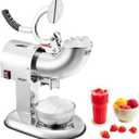 VEVOR Ice Crusher Machine, 440lbs Per Hour Electric 4 Blades Snow Cone Maker, All Stainless Steel Shaved Ice Machine with Bowl and Cover, 350W 1400RPM Ice-Shaver for Home and Commercial Use, Silver