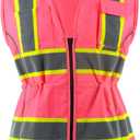 Safety Vest Reflective for Women High Visibility Construction Vest (4X-Large, Pink-z)