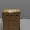 Desk Lamp LED Bulb Included, Small Bedside Table Lamp Plug-in - Classic Wood Base with Flaxen Fabric Shade, Lamps for Night Stands, Simple Nightstand Light for Bedroom, Office, Desk