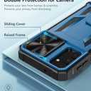 FNTCASE Case for Samsung Galaxy A14-5G: Protective Shockproof Rugged A14 Cell Phone Cover Cases with Belt Clip Holster Kickstand & Slide | Textured Tough Military Grade Drop Proof Protection - Blue