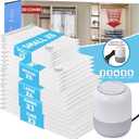 20 Pack Vacuum Storage Bags with Electric Air Pump, Vacuum Sealed Storage Bags (3Cube/3Jumbo/4Large/5Medium/5Small), Space Saver Bag for Clothes, Blanket, Duvets, Pillows, Mattress,Comforters, Travel