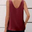 Cicy Bell Womens V Neck Satin Tank Tops Dressy Casual Silk Camisole Blouses Summer Corporate Outfits (Red, S)