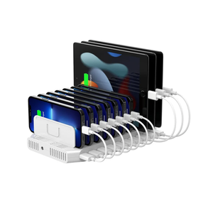 Unitek Multi Charging Station, 10-Port USB Charger for Multiple Device with SmartIC Tech and Adjustable Dividers, Organizer Stand Compatible with iPad, Tablet, Kindle, iPhone