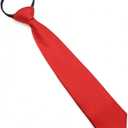 Luckyvestir Boys Red Tie, Red Ties for Boys, 14" Pre-tied Zipper Kids Black Tie for Graduation (Age 5-12)