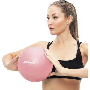 APEXUP Yoga & Pilates Ball - Anti Slip Heavy Duty Gym Ball for Fitness, Balance & Core Workout (XXS (9") 23cm, Pink)