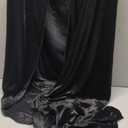 Velvet Hooded Cloak for Adults Full-Length Medieval Cape with Oversized Hood for Halloween Cosplay Gothic Wizard (Medium, Black)