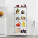 Adjustable NSF-Certified Metal Shelf Wire Shelving Unit Storage for Small Places Restaurant Garage Pantry Kitchen Garage Rack (Chrome, 21.5L x 11.6W x 47.6H)
