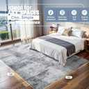 8x10 Area Rugs for Living Room Rug Washable: Abstract Large Rug for Dining Room Bedroom Carpet Non Slip 8 by 10 Indoor Modern Nursery Home Office Blue Grey