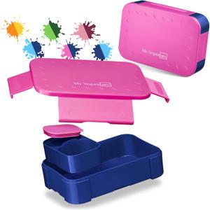 My Vesperbox Lite  Mini Lite - Kids Bento Lunch Box  Extra Durable Lunchbox for Toddlers and School  Leakproof, Child-Friendly, Ideal for Daycare, Preschool & Elementary School (7.48 x 5.12 x 1.97 in, Mini Lite - Purple Blue - 19x13x5cm)