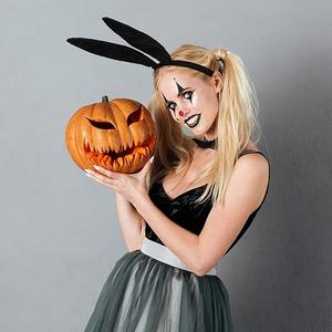 WILLBOND 2 Pieces Halloween Plush Bunny Ears Cute Bunny Headband for All-age Costume Cosplay Easter Christmas
