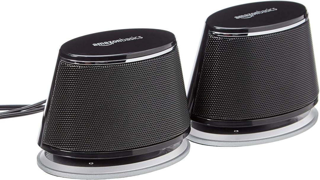 AmazonBasics USB-Powered PC Computer Speakers with Dynamic Sound | (Black), 1-Pack