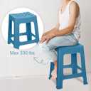 TURSTIN 2 Pack Plastic Stools 16.9 Inch Teal Blue Nesting Stools Portable Backless Bar Stool Flexible Seating Chairs for Classroom Office Home