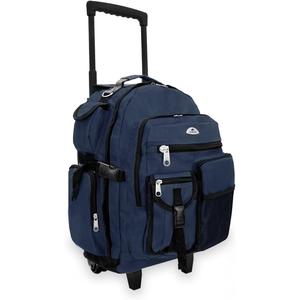 Everest Deluxe Wheeled Backpack, Navy, One Size