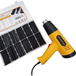 355pcs Heat Shrink Tubing Kit with 1000W Heat Gun - 3:1 Shrink- Electrical Waterproof Industrial Heat Shrink Tubing Terminals- Marine Grade Wire Connector Shrink Wrap Tube - 3.15" Length