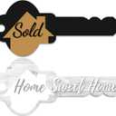 Labend Home 30" Large Sold Sign Key-Shaped - Double-Sided Home Sweet Home Real Estate Photo Prop - Closing Gift for Realtors & New Homeowners - Corrugated Plastic