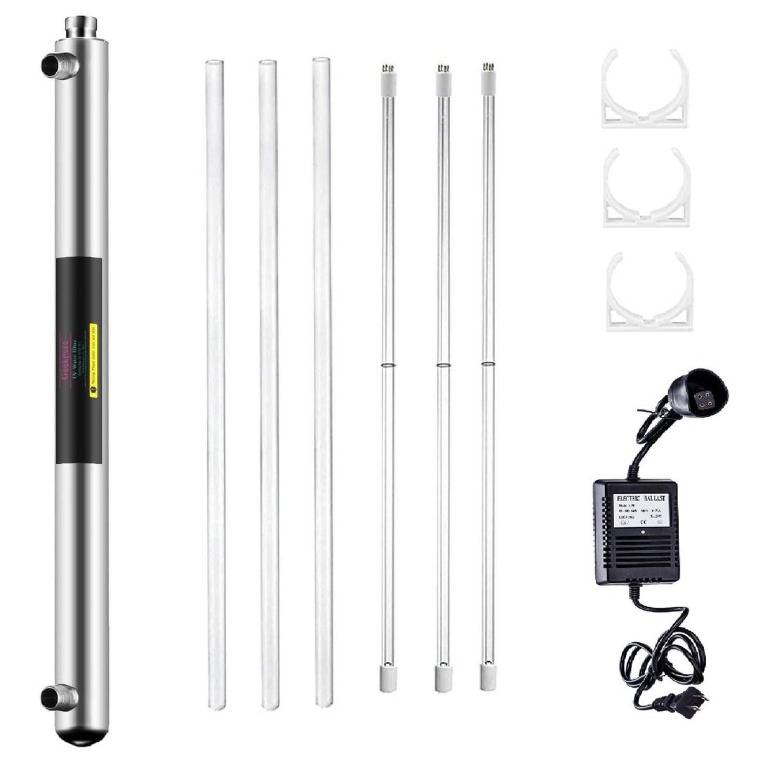 Geekpure 12 GPM Whole House UV Water Filter-1“NPT-55 Watt