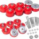 iKer Body Mount Bushing Kit Compatible with Ford F250 F350 2008-2016 Super Duty 2WD 4WD, Polyurethane Cab & Body Mount Steel Sleeves & Hardware Red