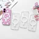 NITITOP for iPhone 17 Case Clear Magnetic Polka Dot - Large White