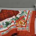 Romanstile Christmas Checkered Rectangle Tablecloth, Winter Holly Bell Table Cloth, Red Buffalo Plaid Xmas Table Cover for Dining, Party, Holiday Decor - 60 x 84 Inch