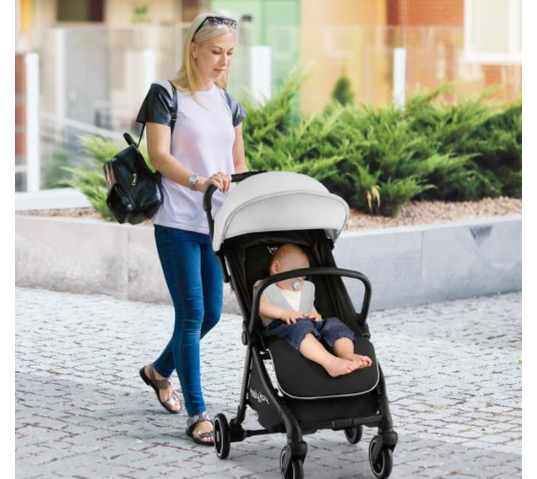 BC10130GR One-Hand Folding Portable Lightweight Baby Stroller with Aluminum Frame, Gray
