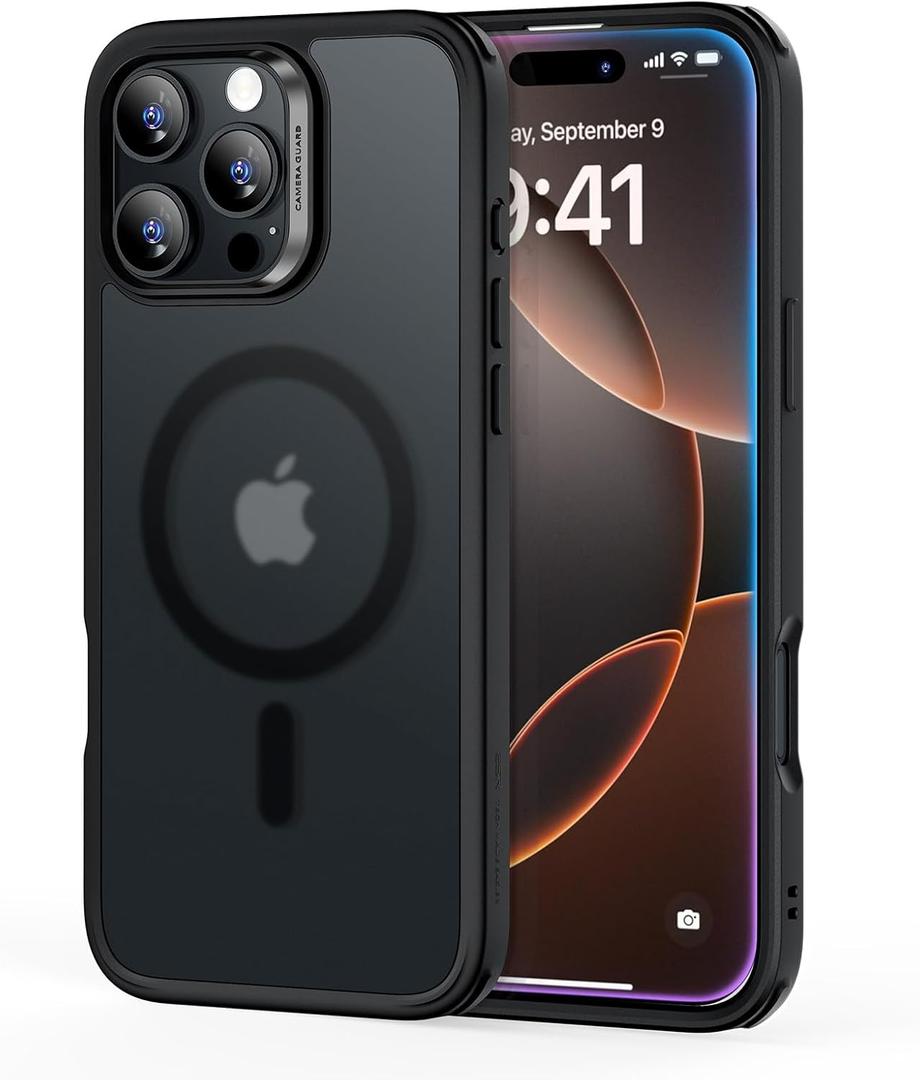 ESR for iPhone 16 Pro Case, Compatible with MagSafe, Shockproof Military-Grade Protection, Magnetic Phone Case for iPhone 16 Pro, Classic Hybrid Case (HaloLock), Frosted Black