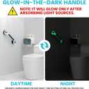 TAILI Shower Grab Bar Glow in The Dark, 2 Pack 16.8 in Grab Bars for Bathtubs and Showers, Shower Handle Shower Rail for Seniors and Elderly,Bathroom Safety Grip Removable No Drilling Waterproof Black,16.8", Black& Glow Green 