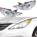 LABLT Headlights Assembly Replacement for Sonata 2011 2012 2013 2014 Projector Headlight Clear Lens Replacement for 209150009 209149009 921013Q000 921023Q000 HY2502159 HY2503159